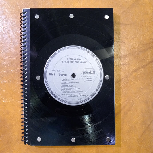 Dean Martin "I Have But One Heart" Vintage Vinyl Record Notebook : Premium Artist-Quality Sketchbook