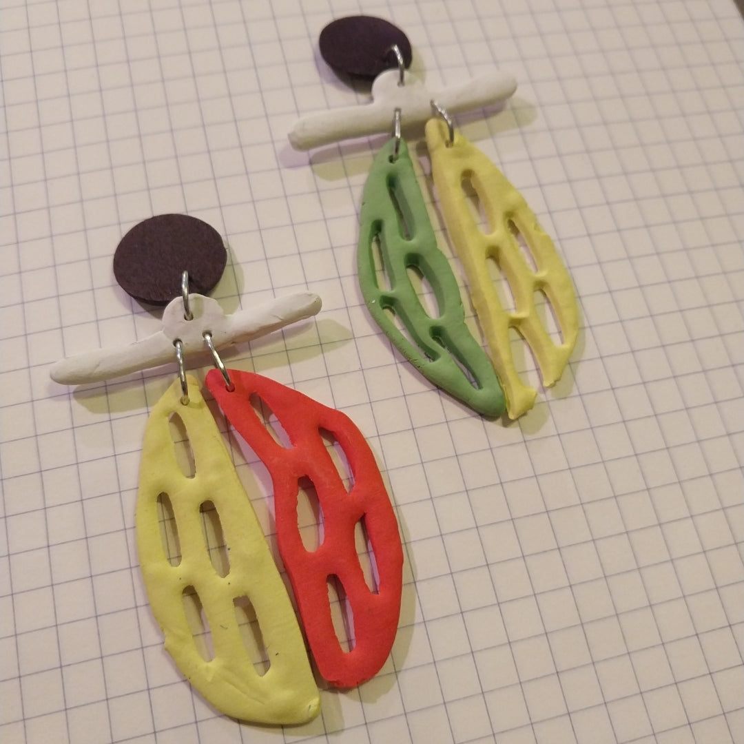 "Rasta Queen aka Leaves Of A Feather" - Color Pop Earring Collection