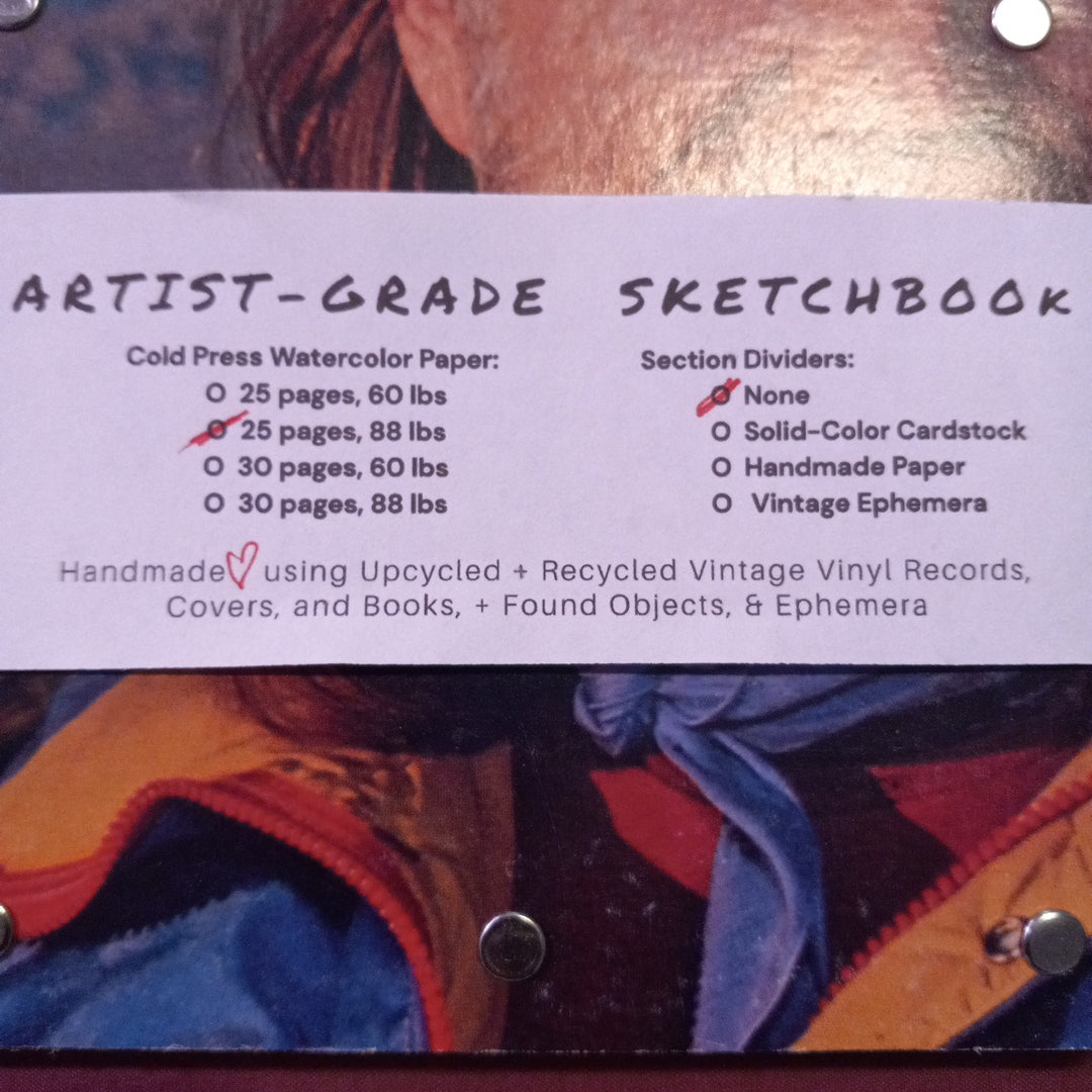 Willie Nelson "Stardust" Vintage Vinyl Record Cover ‐ Premium Artist-Quality Sketchbook