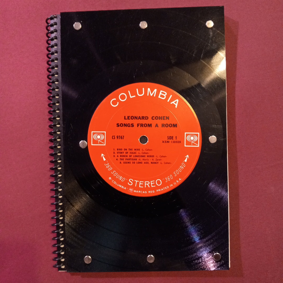 Leonard Cohen "Songs From A Room" Vintage Vinyl Record Sketchbook ‐ Premium Artist-Quality Sketchbook