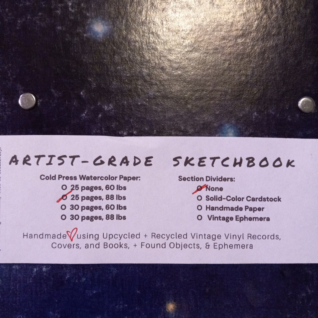 Willie Nelson "Stardust" Vintage Vinyl Record Cover Sketchbook ‐ Premium Artist-Quality Sketchbook